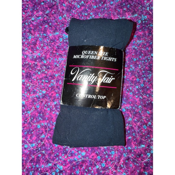 Vanity Fair Accessories - Vanity Fair Microfiber Tights Dark Navy Control Top Queen Size 3X-4X 88101